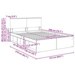 vidaXL Cadre de lit Gris Sonoma 150 x 200 cm Bois d'ingénierie
