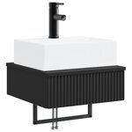 vidaXL Basin de lavage mural Noir 40 x 41 x 39 cm Bois d'ingénierie