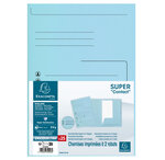 Paquet De 25 Chemises 2 Rabats Super 210 Contact - 24x32cm - Bleu Clair - X 5 - Exacompta