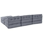 Pouf modulable 4 places convertible en tissu gris vidaXL