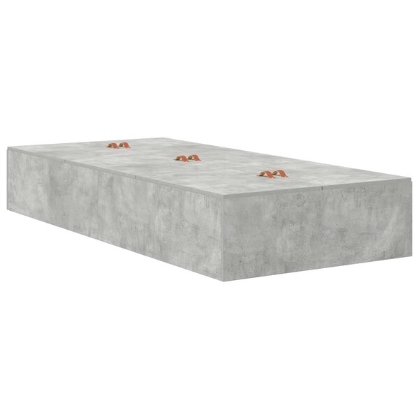 vidaXL Cadre de lit de rangement en béton gris 80x200 cm
