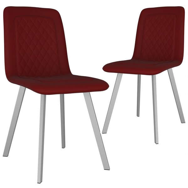 vidaXL Chaises à manger lot de 2 rouge velours