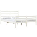 vidaXL Cadre de lit sans matelas blanc bois massif