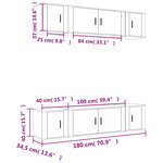 vidaXL Ensemble de meubles TV 6 Pièces Gris béton Bois d'ingénierie