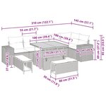 vidaXL Ensemble de canapé de jardin 9 Pièces Beige polyrotin