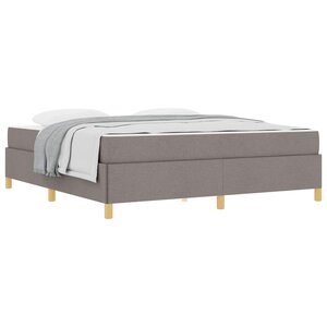 vidaXL Cadre de lit avec matelas Taupe 180 x 200 cm tissu