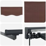 vidaXL Cadre d'auvent Marron 400 × 300 cm Polyester avec revêtement PU