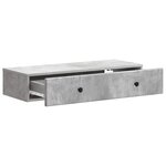 vidaXL Table d'appoint murale Gris béton 87 5 x 34 5 x 17 cm