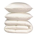 Linge de lit Microfibre - 1 Couette chaude 200 x 200 cm + 2 Oreillers 60 x 60 cm blanc