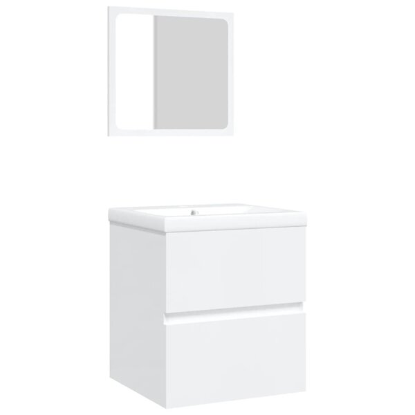 vidaXL Armoire lavabo de salle de bain avec bassin et miroir Blanc