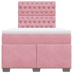 vidaXL Sommier à lattes de lit avec matelas rose 120x190 cm velours
