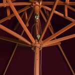 vidaXL Parasol à deux étages avec mât en bois rouge bordeaux 270 cm