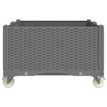 vidaXL Jardinière à roulettes gris clair 100x80x54 cm PP