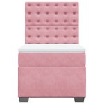 vidaXL Sommier à lattes de lit avec matelas Rose 90x190 cm Velours