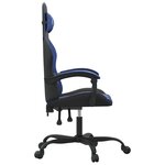 vidaXL Chaise de jeu Noir et bleu Similicuir