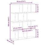 vidaXL Étagère cube murale 12 compartiments chêne fumé bois ingénierie