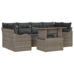 vidaXL Ensemble de canapé de jardin 7 Pièces Gris 100 x 55 x 73 cm