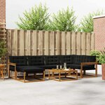 vidaXL Ensemble de canapés d'extérieur 19 Pièces Naturel et Noir