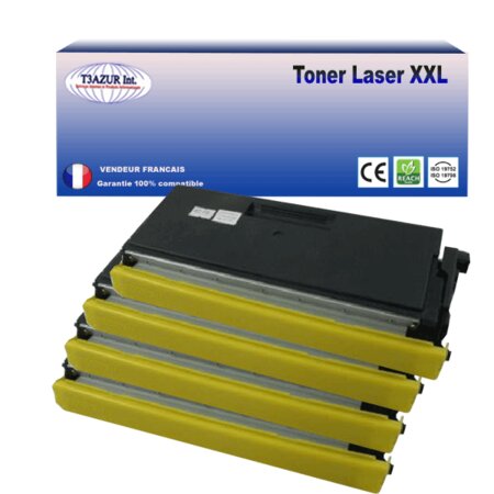4 Toners compatibles avec Brother TN6600 pour Brother HL5170DN, HLP2500 - 6 000 pages - T3AZUR