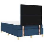 vidaXL Lit à ressorts avec matelas bleu 120x200 cm tissu