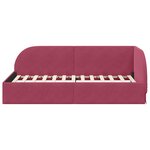vidaXL Cadre de lit d'angle Rouge bordeaux 100 x 200 cm Velours