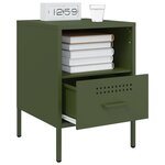 vidaXL Tables de chevet 2 Pièces vert olive 36x39x50 5 cm acier