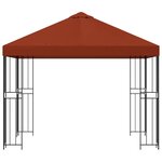 vidaXL Pavillon 3 x 3 m Terre cuite Polyester et Acier 190 gsm