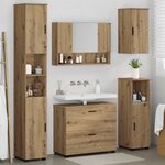 vidaXL Ensemble de mobilier de salle de bain 5 Pièces Chêne artisanal