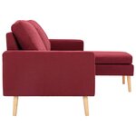 Vidaxl canapé à 3 places avec repose-pied rouge bordeaux tissu