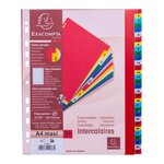 Intercalaires Imprimés Numériques Pp Couleurs 12/100e - 31 Positions - A4+ - Assorties Vives - X 20 - Exacompta