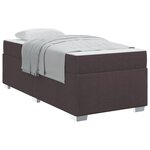 vidaXL Cadre de lit avec matelas Marron foncé 90 x 190 cm tissu