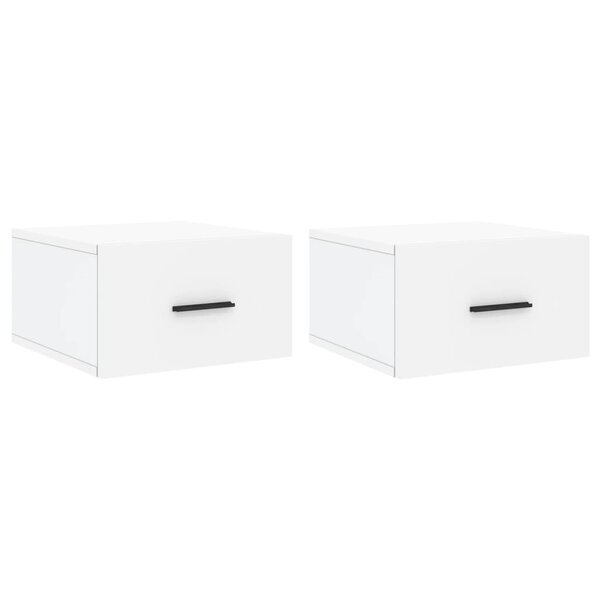 vidaXL Tables de chevet murales 2 Pièces blanc 35x35x20 cm