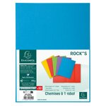 Paquet de 50 Chemises ROCK's 24x32 cm 1 rabat 220g Bleu royal EXACOMPTA