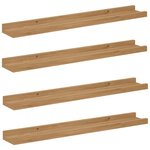 vidaXL Étagère Murale 4 pc Marron 60 x 9 x 3 cm Bois d'ingénierie