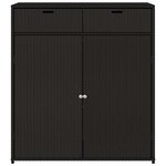 vidaXL Armoire de rangement de jardin noir 105x55x113cm résine tressée