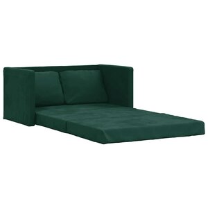 vidaXL Canapé-lit 2 en 1 vert foncé 122x204x55 cm velours