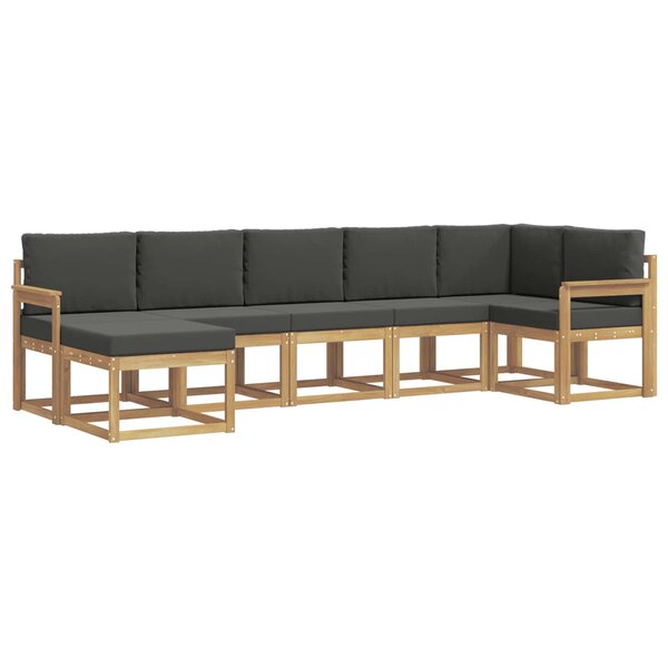 vidaXL Ensemble de canapés d'extérieur 7 pc Blanc et anthracite
