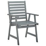 vidaXL Chaises de salle à manger d'extérieur 3 Pièces Gris Bois d'acacia