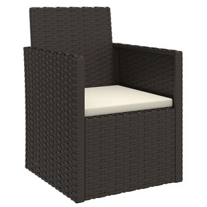 vidaXL Fauteuil de jardin avec coussin Noir Résine tressée