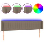 vidaXL Tête de lit à LED Taupe 203x16x78/88 cm Tissu