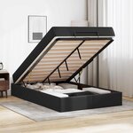 vidaXL Cadre de lit avec matelas avec matelas 2 Pièces Noir PVC