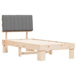 vidaXL Cadre de lit avec tête de lit rembourrée Gris clair 90 x 190 cm