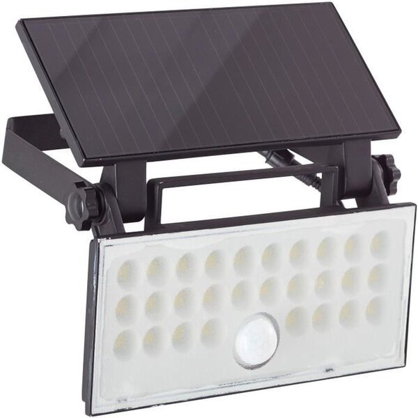 Applique extérieure LED et solaire - Détecteur de mouvement - Plastique et métal - 4 W - Noir