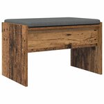 vidaXL Banc d'entrée avec coussin Bois ancien 63 x 38 x 40 cm