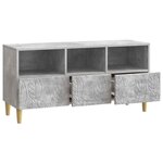vidaXL Meuble TV 102 x 34 5 x 50 cm Gris béton Bois d'ingénierie