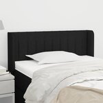 vidaXL Tête de lit avec oreilles Noir 103x16x78/88 cm Tissu