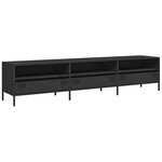 vidaXL Meuble TV noir 202x39x43 5 cm acier laminé à froid