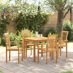 vidaXL Chaise de jardin empilable Marron 62 5 x 54 5 x 95 5 cm