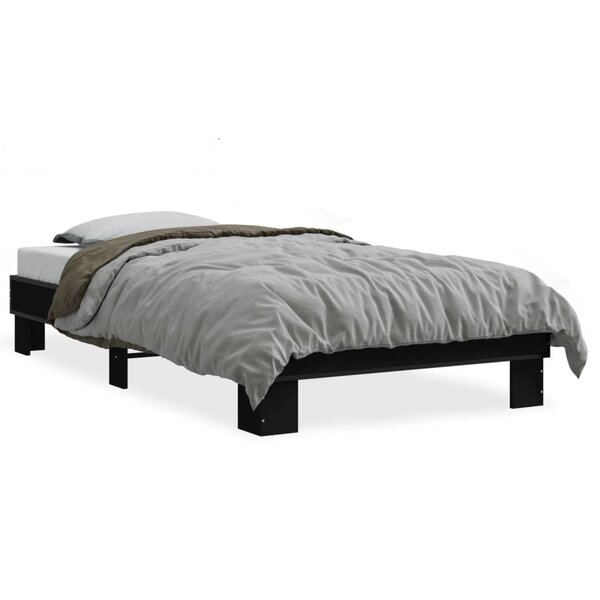 vidaXL Cadre de lit sans matelas noir 100x200 cm