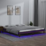 vidaXL Cadre de lit à LED sans matelas 140x200 cm bois massif